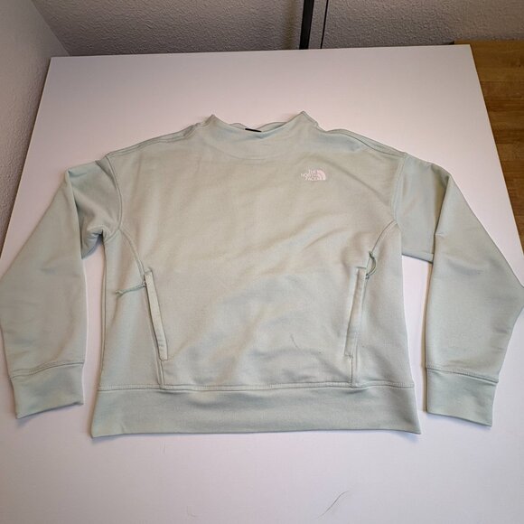 The North Face Canyonlands Mock Neck Pullover Sweatshirt Mint Green Womens M - Picture 2 of 7